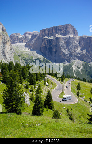 Sellajoch, Trient und Bozen Provinzen, Dolomiten, Italien, Europa Stockfoto