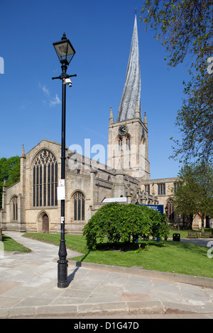 Der schiefe Turm der St. Mary und All Saints Church, Chesterfield, Derbyshire, England, Vereinigtes Königreich, Europa Stockfoto