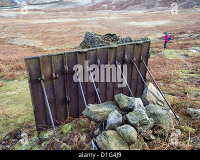 Eine alte Weltkrieg feuern Bereich Ziel unter Wrynose im Lake District, UK. Stockfoto