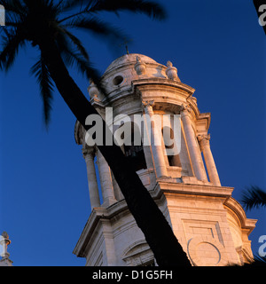 Detail der Turm von Catedral Nueva Cádiz, Andalusien, Spanien, Europa Stockfoto