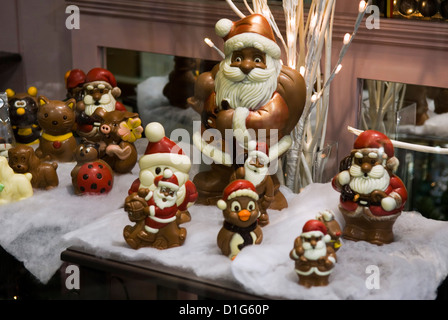 Belgische Weihnachten Schokolade, Brügge, West-Vlaanderen (Flandern), Belgien, Europa Stockfoto