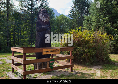 Harry Henderson Statue und Film Lage, North Cascades, Index, Washington. Stockfoto