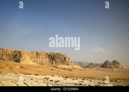 Aussicht von der Kings Highway zwischen Aqaba & Petra, Jordanien. Stockfoto