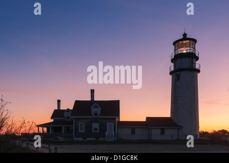 Der älteste Leuchtturm Cape Cod, Highland Light in Truro. Stockfoto