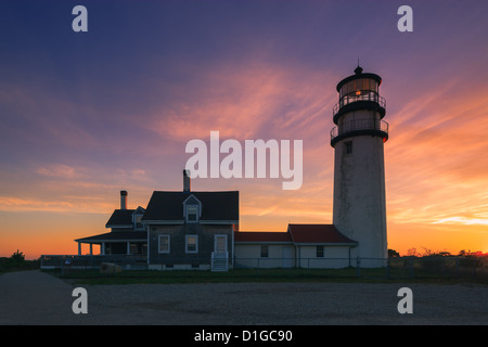 Der älteste Leuchtturm Cape Cod, Highland Light in Truro. Stockfoto