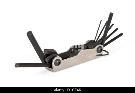 Pocket-Allen Wrench Tool isoliert auf weißem Hintergrund Stockfoto