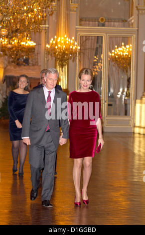 Prinz Philippe und Prinzessin Mathilde von Belgien besuchen das Weihnachtskonzert im königlichen Palast in Brüssel, 19. Dezember 2012. Foto: Patrick van Katwijk / Niederlande und Frankreich, Stockfoto