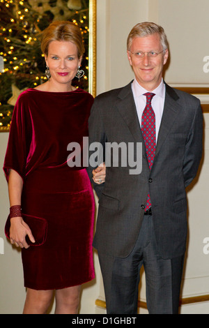 Prinz Philippe und Prinzessin Mathilde von Belgien besuchen das Weihnachtskonzert im königlichen Palast in Brüssel, 19. Dezember 2012. Foto: Patrick van Katwijk Niederlande Stockfoto