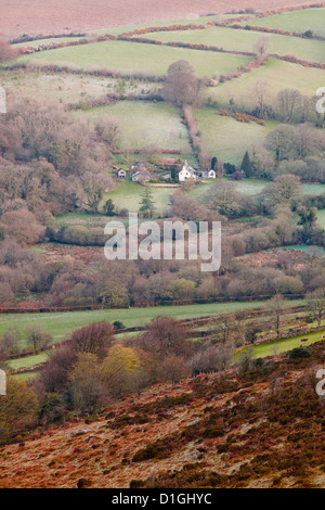 Eine isolierte Bauernhaus in Dartmoor National Park, Devon, England, Vereinigtes Königreich, Europa Stockfoto