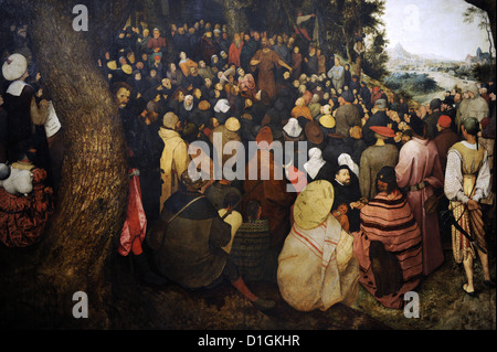 Pieter Brueghel der ältere (c.1525-1569). Flämischer Maler. Die Predigt des Heiligen Johannes des Täufers. Museum der bildenden Künste. Budapest. Stockfoto