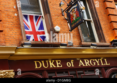 Der Duke of Argyll Pub in Soho mitten im Londoner West End. Stockfoto