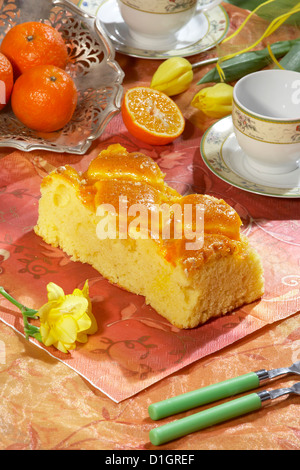 Orange Joghurt Kuchen Stockfoto