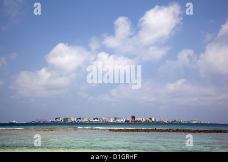 Insel & Kapital Stadt von männlich, mit bunten Gebäuden, Männlich, Malediven. Stockfoto