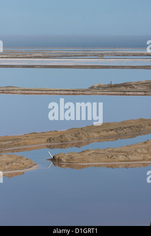 Salinen außerhalb Walvis Bay, Namibia. Stockfoto