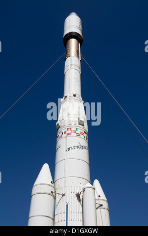 Modell der europäischen Ariane-4-Trägerrakete, ESA, ESA, 1990er Jahre Euro Space Center, Transinne, Belgien, Europa Stockfoto