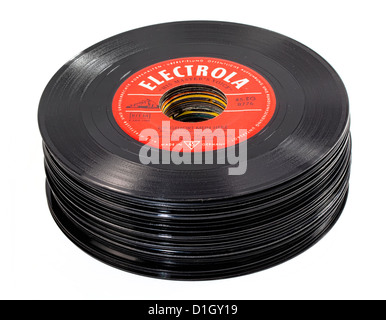 Alte Vinyl-singles Stockfoto