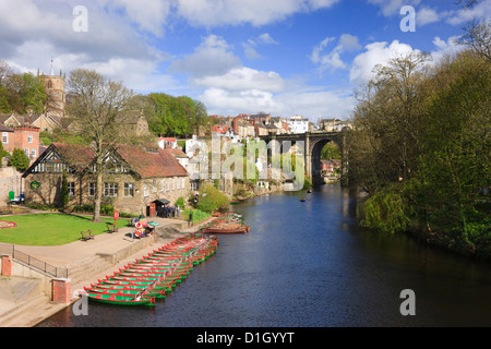 Fluß Nidd Knaresborough North Yorkshire England Stockfoto