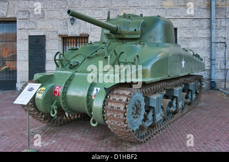 Sherman M4A1, amerikanischen mittleren Panzer im polnischen Armee Museum in Warschau, Polen Stockfoto