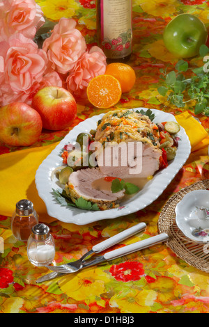 Truthahn mit Gemüse Stockfoto