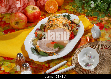 Truthahn mit Gemüse Stockfoto