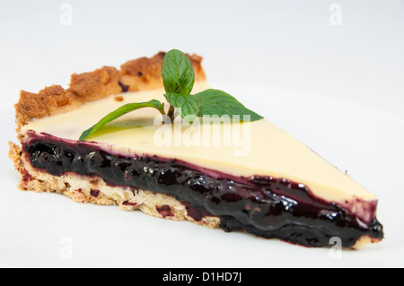 ein Stück Heidelbeerkuchen Stockfoto
