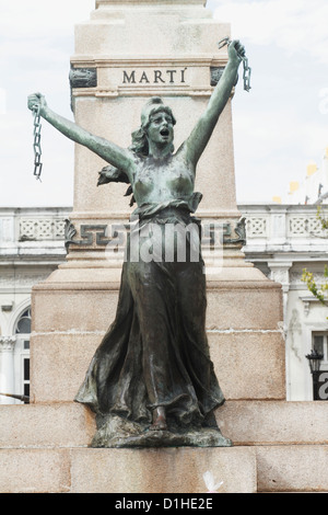 José Julián Martí Pérez Skulptur, Statue in "José Martí Square, Matanzas, Kuba, November 2010 Stockfoto