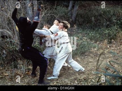 3 Ninja Kids 3 Ninjas?, Max Elliott Slade, Chad Power, Michael Treanor Als Ein Waffenschieber Das Trio Entfuehren Willen, Stockfoto