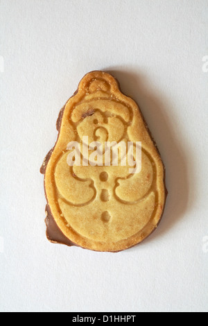 Cadbury festliche Freunde Keks - Schneemann isoliert auf weißem Hintergrund Stockfoto