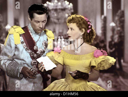 Anna Und Der König Von Siam Anna König Siam Koenig von Siam (Rex Harrison), Anna (Irene Dunne) *** lokalen Caption *** 1946-- Stockfoto