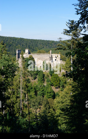 Divci Kamen Burg, in der Nähe von Zlata Koruna, Süd-Böhmen, Tschechische Republik Stockfoto