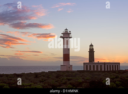 Neue und alte Leuchtturm bei Fuencaliente, La Palma, Spanien, Europa Stockfoto