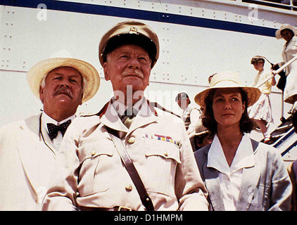 Rendezvous Mit Einer hinaus Termin Tod Peter Ustinov, John Gielgud, Jenny Seagrove Bei Ihrer Ankunft Im Heiligen Land Stockfoto