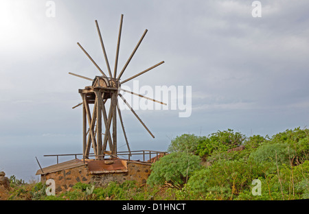 Alte Windmühle, La Palma, Kanarische Inseln, Spanien Stockfoto