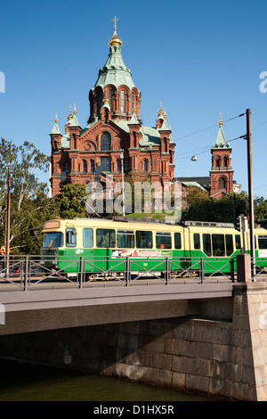 Uspenski-Kathedrale in Helsinki, die Hauptstadt von Finnland. Stockfoto