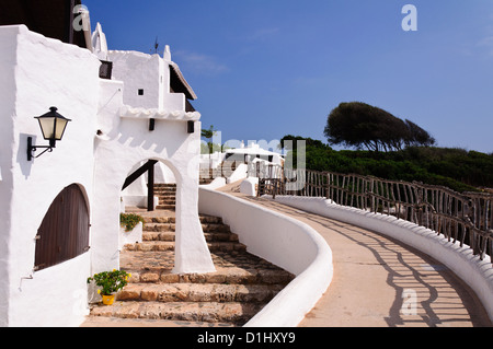Typischen weißen Häuser im Dorf Binibequer Vell, Menorca, Balearen, Spanien Stockfoto