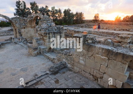 Saranda Colones Burg, Paphos Achaeological Komplex, Zypern Stockfoto