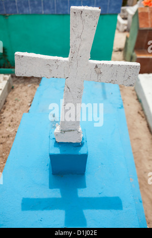 Kreuze auf mexikanischen Friedhof, Isla Mujeres, Halbinsel Yucatan, Quintana Roo, Mexiko Stockfoto