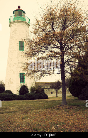 Alten Punkt-Komfort-Leuchtturm in Virginia Stockfoto