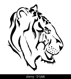 Weißer Tiger Head - Seitenansicht Stockfoto
