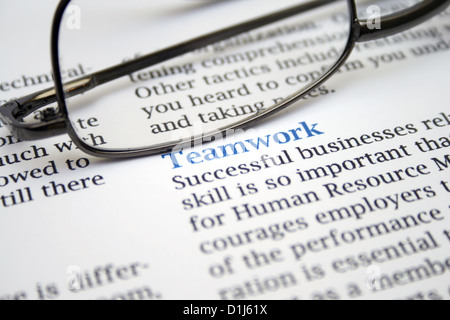 Teamwork text Stockfoto