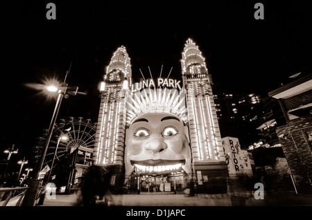 Eingangstor der Luna Park in Sydney, Australien Stockfoto