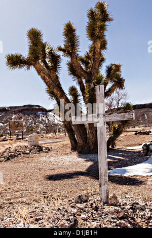 Alter Friedhof in ehemaligen Goldbergbau Boomtown drehte Geisterstadt Goldfield, Nevada, USA Stockfoto