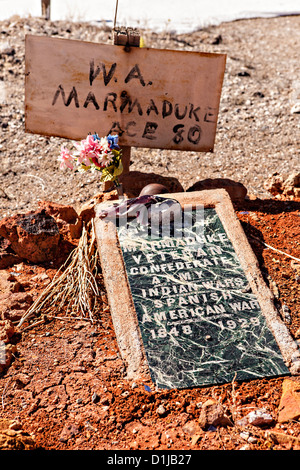 Alter Friedhof in ehemaligen Goldbergbau Boomtown drehte Geisterstadt Goldfield, Nevada, USA Stockfoto