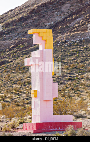 Skulptur im öffentlichen Raum namens Lady Wüste: The Venus of Nevada in das Freilichtmuseum in Goldwell, NV. Stockfoto