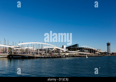 Rambla de Mar, Port Vell, Barcelona, Spanien Stockfoto