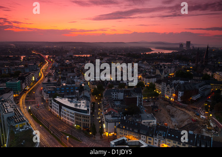 Sonnenaufgang über Bonn, Deutschland Stockfoto