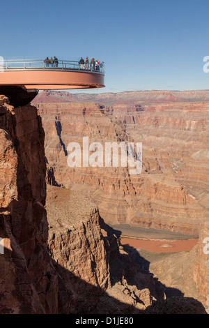 Skywalk im Grand Canyon West Hualapai Nation Reservat, AZ. Stockfoto