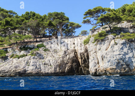 Calanques-Küste in der Nähe von Cassis in der Provence, Südfrankreich Stockfoto