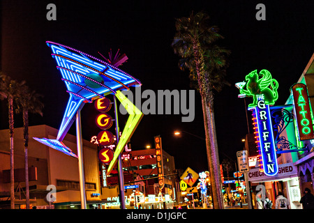 Neonröhren im Stadtteil Fremont in Las Vegas, NV. Stockfoto