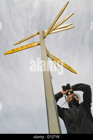 Verloren am Cape Reinga, der nördlichste Punkt von Neuseeland Stockfoto